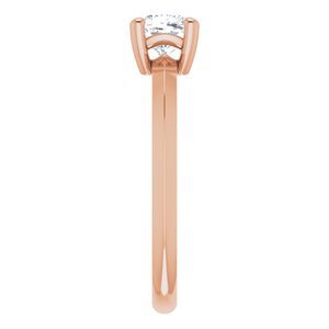 14K Rose Gold 5 mm Cushion Ring Mounting – image 7