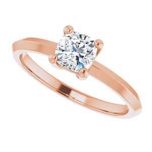 14K Rose Gold 5 mm Cushion Ring Mounting – image 8