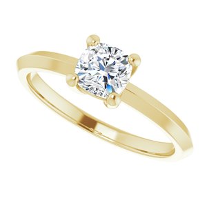 10K Yellow Gold 5 mm Cushion Ring Mounting – image 8