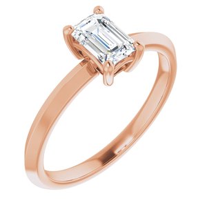 10K Rose Gold 6x4 mm Emerald Ring Mounting