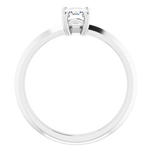 14K White Gold 6x4 mm Emerald Ring Mounting – image 3