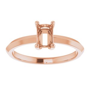 10K Rose Gold 6x4 mm Emerald Ring Mounting – image 6