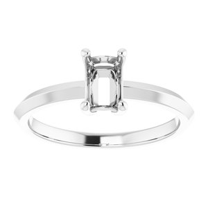 14K White Gold 6x4 mm Emerald Ring Mounting – image 6