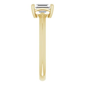 18K Yellow Gold 6x4 mm Emerald Ring Mounting – image 7