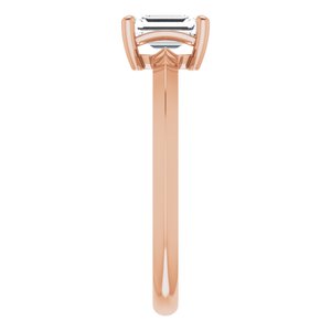 14K Rose Gold 6x4 mm Emerald Ring Mounting – image 7