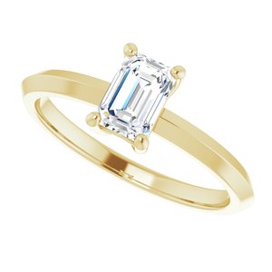 18K Yellow Gold 6x4 mm Emerald Ring Mounting – image 8