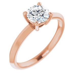 18K Rose Gold 6 mm Round Ring Mounting