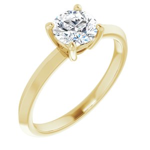 10K Yellow Gold 6 mm Round Ring Mounting