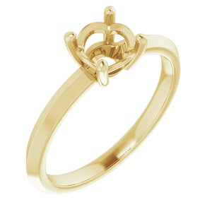 10K Yellow Gold 6 mm Round Ring Mounting – image 2