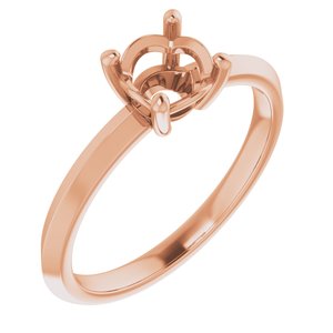 14K Rose Gold 6 mm Round Ring Mounting – image 2