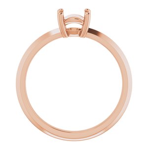 18K Rose Gold 6 mm Round Ring Mounting – image 4