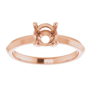 10K Rose Gold 6 mm Round Ring Mounting – image 6