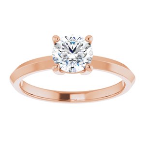 18K Rose Gold 6 mm Round Ring Mounting – image 5