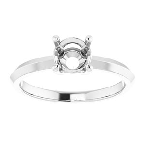 14K X1 White Gold 6 mm Round Ring Mounting – image 6