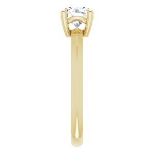 14K Yellow Gold 6 mm Round Ring Mounting – image 7