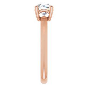 18K Rose Gold 6 mm Round Ring Mounting – image 7