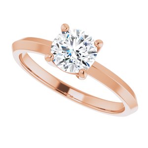 10K Rose Gold 6 mm Round Ring Mounting – image 8
