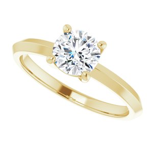 10K Yellow Gold 6 mm Round Ring Mounting – image 8