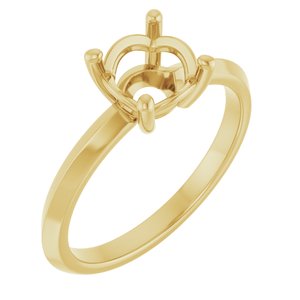 10K Yellow Gold 7 mm Round Ring Mounting – image 2