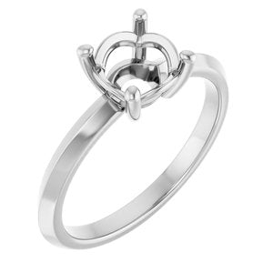 14K White Gold 7 mm Round Ring Mounting – image 2