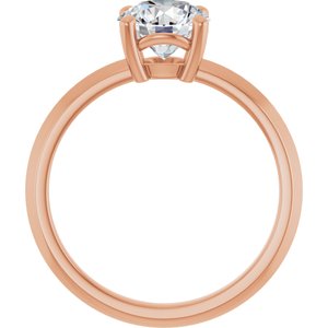 10K Rose Gold 7 mm Round Ring Mounting – image 3
