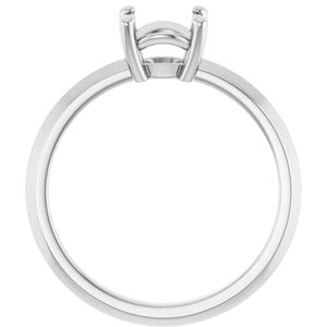 10K White Gold 7 mm Round Ring Mounting – image 4