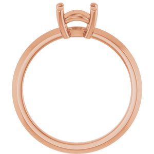 18K Rose Gold 7 mm Round Ring Mounting – image 4