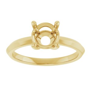 14K Yellow Gold 7 mm Round Ring Mounting – image 6