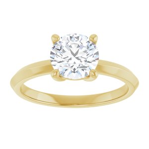 14K Yellow Gold 7 mm Round Ring Mounting – image 5