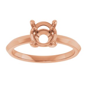 18K Rose Gold 7 mm Round Ring Mounting – image 6