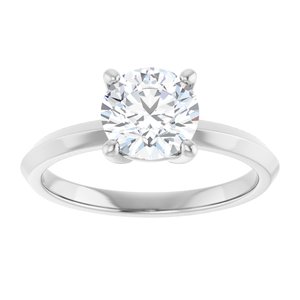 10K White Gold 7 mm Round Ring Mounting – image 5