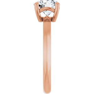10K Rose Gold 7 mm Round Ring Mounting – image 7