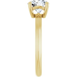 14K Yellow Gold 7 mm Round Ring Mounting – image 7