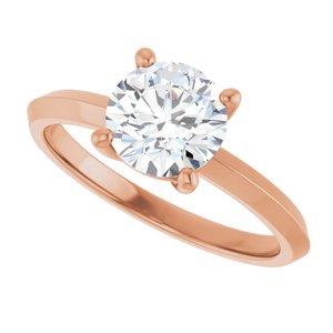 10K Rose Gold 7 mm Round Ring Mounting – image 8