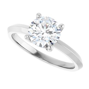 10K White Gold 7 mm Round Ring Mounting – image 8