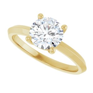 14K Yellow Gold 7 mm Round Ring Mounting – image 8
