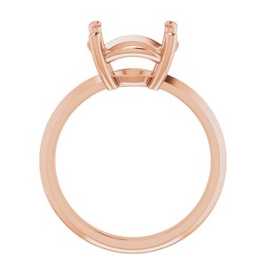 10K Rose Gold 11 mm Round Ring Mounting – image 4