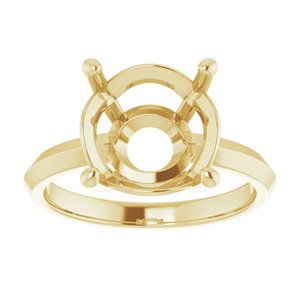 18K Yellow Gold 11 mm Round Ring Mounting – image 6