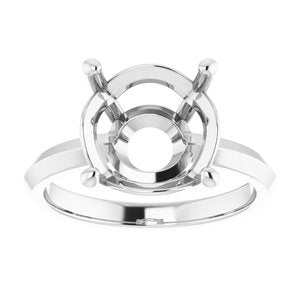 10K White Gold 11 mm Round Ring Mounting – image 6