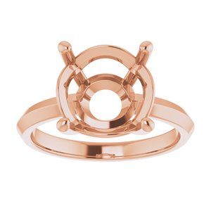 18K Rose Gold 11 mm Round Ring Mounting – image 6