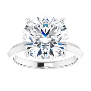10K White Gold 11 mm Round Ring Mounting – image 5