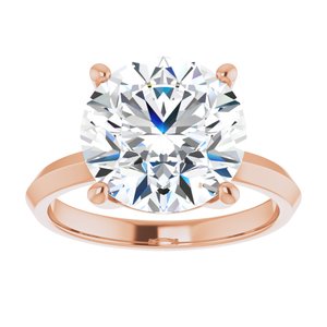 10K Rose Gold 11 mm Round Ring Mounting – image 5