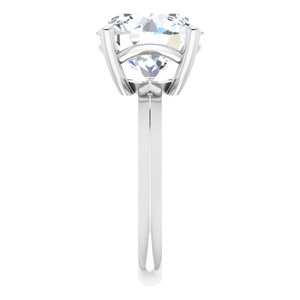 18K White Gold 11 mm Round Ring Mounting – image 7