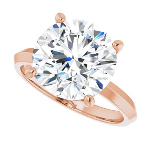 14K Rose Gold 11 mm Round Ring Mounting – image 8