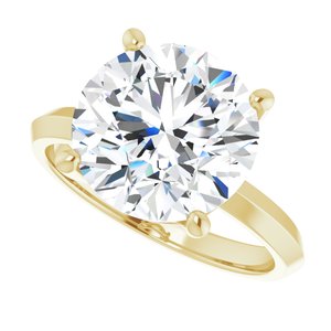 14K Yellow Gold 11 mm Round Ring Mounting – image 8