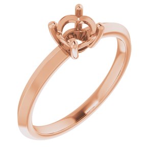 10K Rose Gold 5.5 mm Round Ring Mounting – image 2