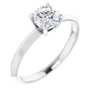 18K White Gold 5.5 mm Round Ring Mounting