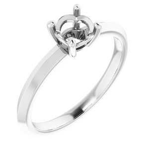 18K White Gold 5.5 mm Round Ring Mounting – image 2
