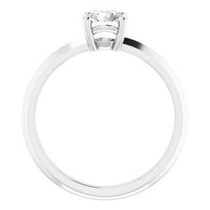 18K White Gold 5.5 mm Round Ring Mounting – image 3