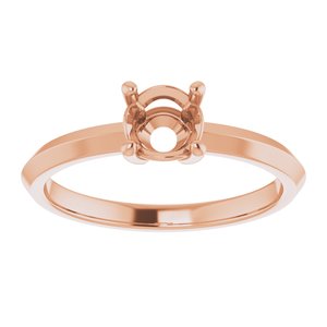 10K Rose Gold 5.5 mm Round Ring Mounting – image 6